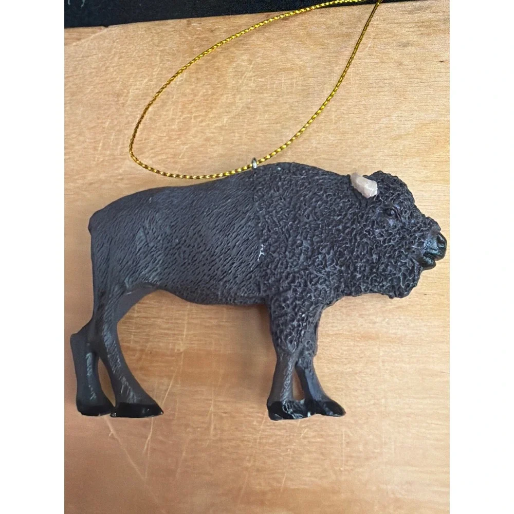 American Bison Buffalo Christmas Ornament Wildlife Western Rustic Figurine Brown